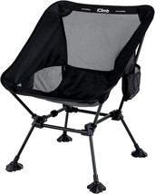 Iclimb Ultralight Compact Camping Folding Beach Chair (Black - Sq\. Frame) With - £37.61 GBP