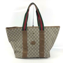 GUCCI GG Plus Canvas Handbag Sherry Line Top Handle Bag Old Vintage TBa0008 - $218.06