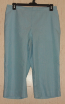 New Womens Alfred Dunner Blue &amp; White Stripe Seersucker Pull On Capri Size 16 - £22.02 GBP