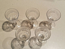 Vintage Set of Five (5) Decorative Cut Glass Cocktail Glasses - £39.56 GBP