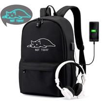 Hool students black large capacity shoulders backpack teenagers personality travel bags thumb200