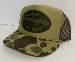Vintage Remmington Guns Hat Trucker Hat adjustable Green Camo Cap Summer Hat - £13.80 GBP