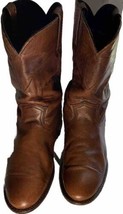 Dan Post Roper Leather Cowboy Western Boots Brown Pull On Style #6587 Mens 10 - £47.82 GBP