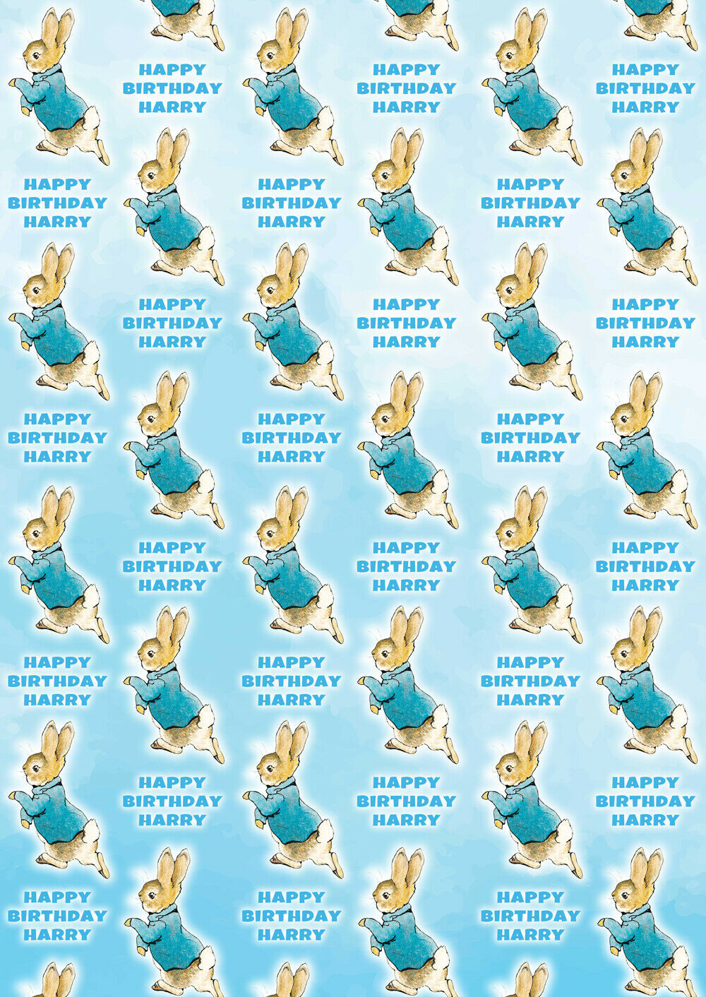 Primary image for Peter Rabbit Personalised Gift Wrap - Peter Rabbit Boys Blue Wrapping Paper