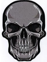 SKULL Awesome HARD CORE Embroidered Motorcycle Biker Vest Back Patch LRG-0059 - £19.92 GBP