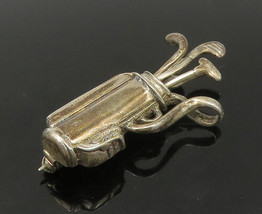 MEXICO 925 Silver - Vintage Bag Of Golf Clubs Sports Motif Brooch Pin - BP8905 - £47.51 GBP