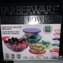 Farberware 10-piece Bowl NIB NEW Glass Bowls Set - $29.58