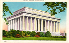 Washington D.C. Lincoln Memorial Vintage Linen Postcard Capsco Pub. Rare View - £7.87 GBP