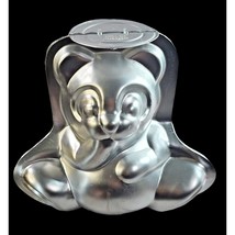 Wilton Teddy Bear 3-D Stand Up Cake Pan Mold Silver with Center - $12.55