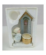 Vintage 1983 Pastel Pretties Yuletide Angel Porcelain Bisque Candle Holder - $276.70 MXN