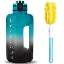 2.2 Liter Big Water Bottle with Handle and Time Marker (Cyan Black Gradi... - $24.68