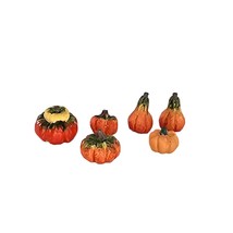 Vintage Lemax Sized Pumpkins Gourds Halloween Fall Decor Set of 6 - £15.97 GBP