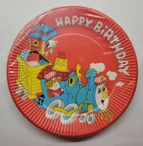 Vintage American Greetings Party Maid Happy Birthday Train Dessert Plates - £7.81 GBP