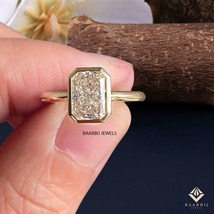 1.00 Carat Radiant Moissanite Engagement Ring / Yellow gold Ring for her... - $215.58 CAD