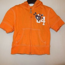 Hooded Jacket Orange Justice Size 4T 5T xxxs 6 Short Sleeves Zipper Heart - £7.82 GBP