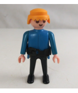 1974 Geobra Playmobile Man Wearing Blue Shirt &amp; Utility Belt 2.75&quot; Toy F... - $13.87 CAD