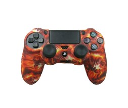 For PS4 Controller Silicone Grip Flaming Skulls Design - £6.36 GBP