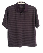 PGA Tour Mens Shirt Size 2XL Purple Striped Short Sleeve Golfing Polo Ca... - $20.47