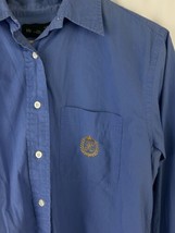 Hunt Club Womens Blue 100% Cotton Button Front Long Sleeve Shirt Sz 6 - £8.36 GBP
