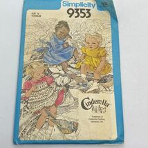 Cinderella Simplicity 9353 Sz 1/2 Girls Dress Sewing Pattern Uncut - $5.76