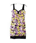 B. Smart Sleeveless Floral Mini Dress Women&#39;s Size 8 Black Sweetheart Su... - $6.30
