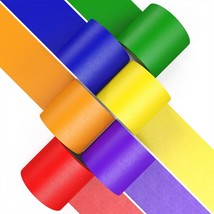 Colored Masking Tape Rolls, 2 Inch Wide Total 180 Ft Long, Craft Tape Co... - £15.84 GBP