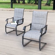 Nuu Garden Patio Dining Chairs Set Of 2, All Weather Outdoor Padded, Grey - $178.96