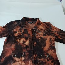 Jeanstar Women's Spandex Cotton Blend Black & Orange Dyed Pockets Jacket Size XL image 11