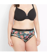 CACIQUE Cotton High Leg Wide Waist BRIEF Panties PLUS 34/36 BLACK Lane B... - £14.53 GBP