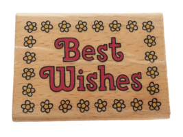 Stampcraft Rubber Stamp Best Wishes Friends Co-worker Sentiment Card Making - $4.99