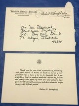 1976 Sen Hubert Humphrey Thank You Card Preprinted Handwritten Frank Env... - £5.50 GBP
