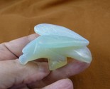 Y-BIR-EA-ST-729) little white Opalite albino EAGLE bird gemstone figurin... - $23.36