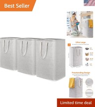 Stylish 3-Pack Collapsible Laundry Hampers - 80L, Ideal for Home &amp; College - $644.52 MXN