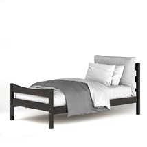 Twin size Farmhouse Style Pine Wood Platform Bed Frame in Espresso - $6,165.71 MXN