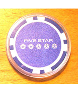 (1) Chrysler 5 Star Poker Chip Golf Ball Marker - Blue - $7.95