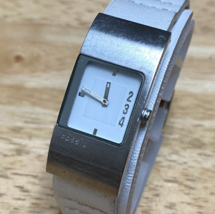 Fossil Quartz Watch JR-9940 Women Silver Rectangle Bund Band New Battery 7.25&quot; - £22.41 GBP