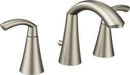 Moen Glyde Brushed Nickel Two-Handle 8-Inch Widespread High Arc Modern, T6173Bn - £123.98 GBP