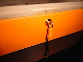 Brizard Airflow Humidor in Racing Orange Leather with cutter and lighter NIB image 8