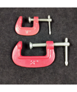 C-Clamps 2 inch &amp; 1 inch  Red Sturdy Strong Set of 2 - £3.91 GBP