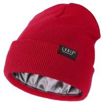 Satin Lined Winter Beanie Hats For Women Knitted Watch Hat With Silk Lin... - £23.17 GBP