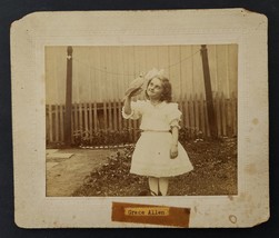 Antique Victorian Child Adorable Girl With Bird Photograph Id Grace Allen Whimsy - £71.18 GBP