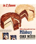 1949 Pillsbury Cake Mix 2 Flavors Chocolate Vanilla Advertisement Baking... - €25,83 EUR