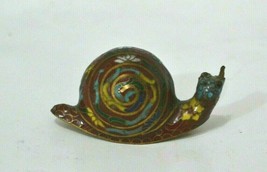 Antique Vintage Cloisonne Flower Collectible Snail Statue Figurine - $523.39 MXN