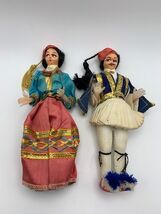 Vintage Greek Dancers Souvenir Dolls Male and Female 6.75" Collectible F... - $9.90