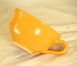 Ovide Hazel Atlas Pastel Butterscotch Footed Cup Milk Glass Vintage - $12.86