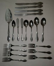 VTG Oneida Chatelaine Stainless Lot 19 Pieces Spoons Forks Knives Butter... - $35.63