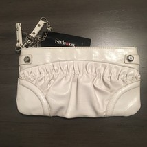 NWT $28 Style &amp; Co White Faux Leather Wristlet &quot;Ginger&quot; w/ Detachable ID Holder - £15.97 GBP