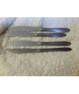 Oneida Stainless Steel Vintage Sand Dune Pattern 4 Dinner Knives - $21.51
