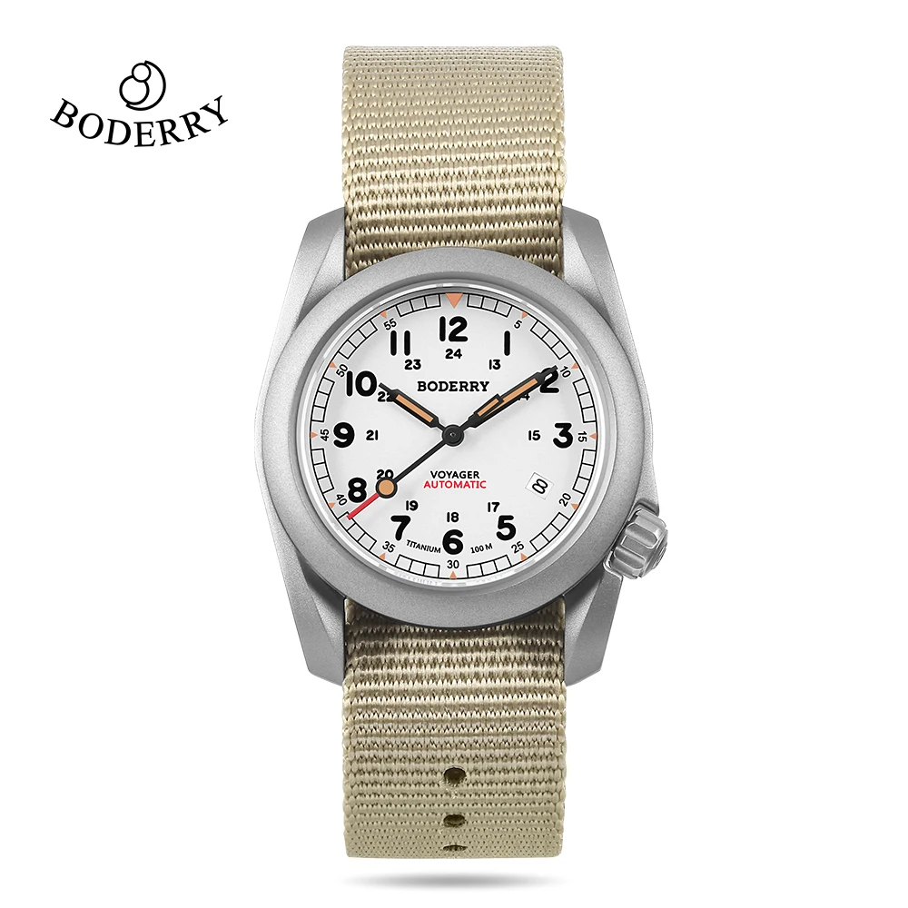 Voyager Field Watch Titanium Automatic Dive Wristwatch 100M Waterproof T... - $212.62