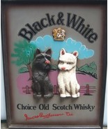 Black and White Scotch Whiskey 3D Wooden Vintage Advertising Wall Board - $333.00